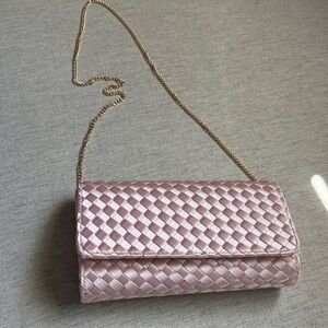 Boutique Pink Woven crossbody clutch